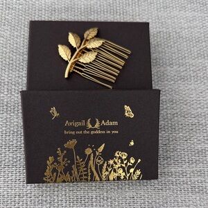Avigail Adam Gold Leaf Five Stems Comb